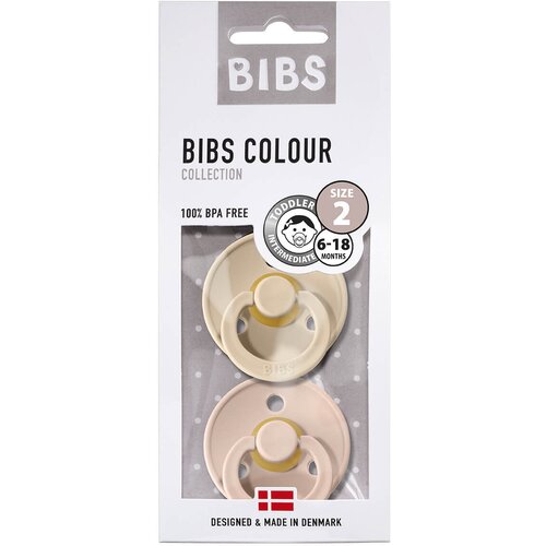 Bibs Colour Natural Rubber Size 1: 0+ months duda Vanilla / Blush 2 kom Slike