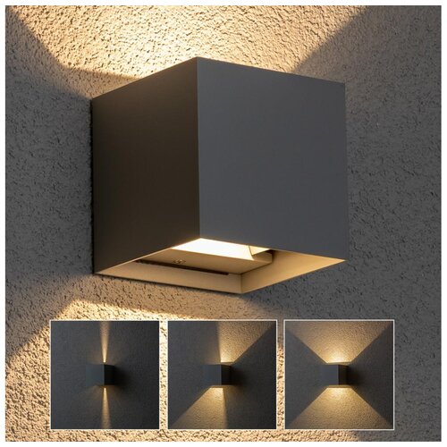  Brilagi - LED spolja&amp;scaron;nja zidna svetiljka CUBE LED/6W/230V siva IP54 Slike