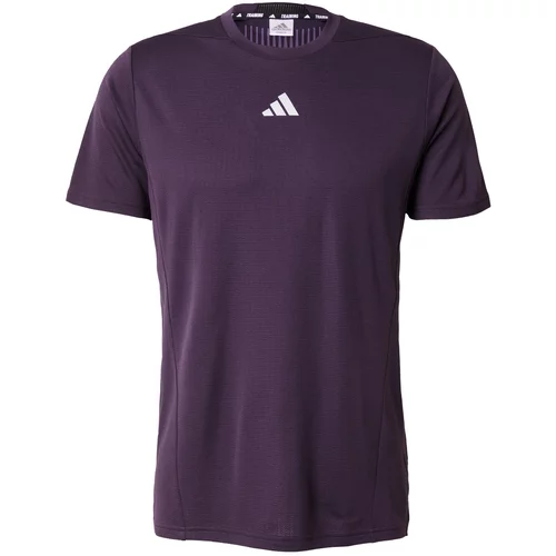 Adidas Tehnička sportska majica 'D4T Hiit Workout Heat.Rdy' svijetlosiva / tamno ljubičasta