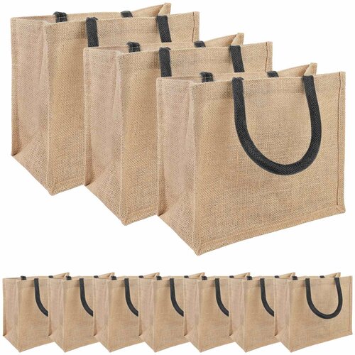  Torbe od jute 10 Prirodna i crna 26 x 22 x 14 cm 100% Jut Cijene