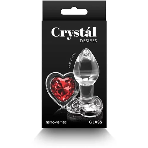 New Sensations Novelties Analni Čep Crystal Desires Red Heart Small