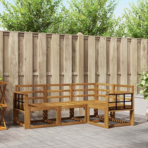  Set vanjskih sofa 4 pcs Prirodna Čvrsto drvo akacije Cene