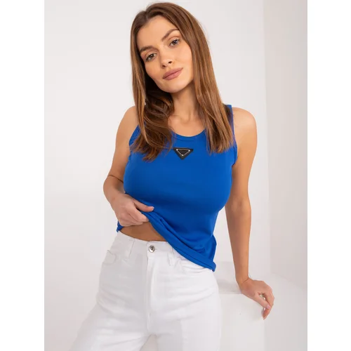 Fashion Hunters Casual cobalt blue top with patch