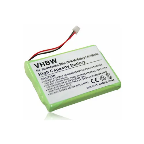 VHBW Baterija za Ascom Ascotel Office 135 / 135 Pro, 750 mAh