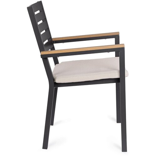 BIZZOTTO Antracitno siva metalna vrtna stolica Henna &amp;ndash; Slike