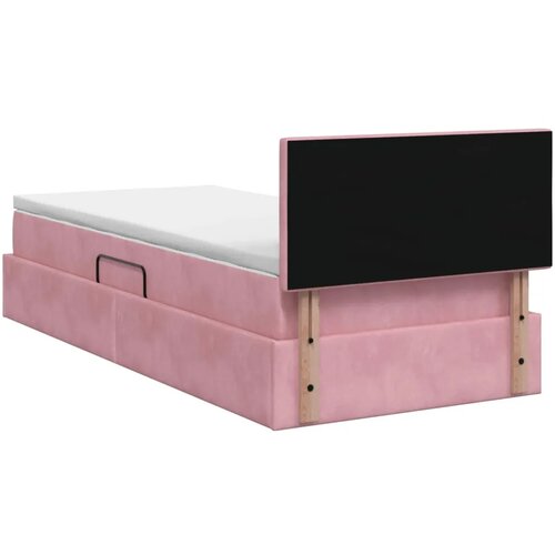  Krevet s od storage s uzglavljem Ružičasta 90 x 200 cm Bar&amp;scaron;un - Ružičasta 90 x 200 cm Pro&amp;scaron;iveno gumbima Slike