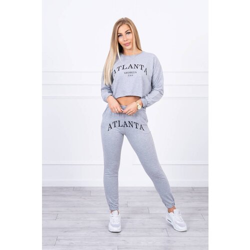 Kesi Set with gray Atlanta print Slike