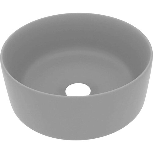 vidaXL Razkošen umivalnik okrogel mat svetlo siv 40x15 cm keramičen Cene