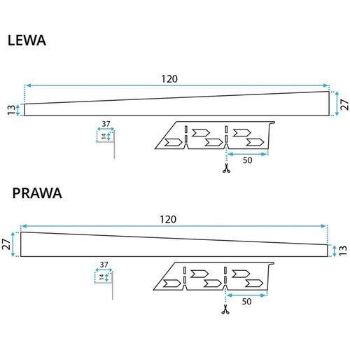 REA Bath Letva za tu&amp;scaron; kabinu 120cm Brush Copper Slike