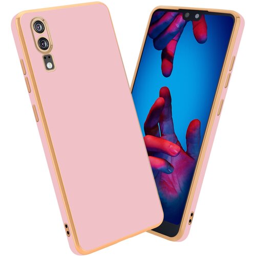 Cadorabo Ohi&scaron;je, združljiv s Huawei v sijajnem roza - zlato - za&scaron;čitni pokrov iz fleksibilnega silikona TPU in z za&scaron;čito pred kamero, (20596737) Cene