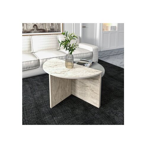Hanah home Klub sto Dolunay, krem-siva Slike