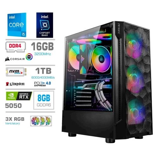 PCX Računalnik Exam i5 14400F/16GB/1TB/RTX 5050 Slike