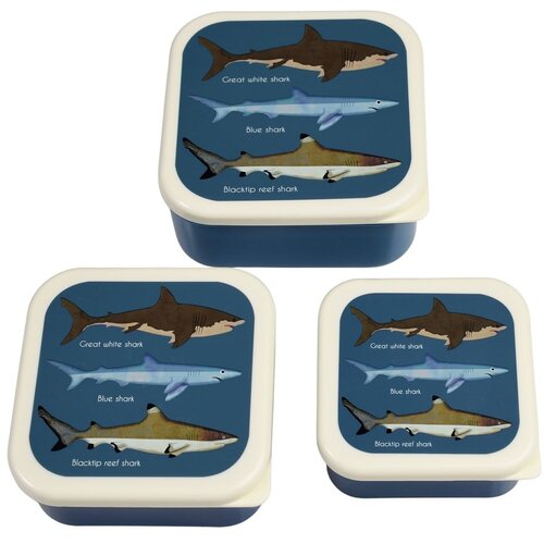 REX International Tamno plave dječje kutije za ručak u setu 3 kom Sharks &amp;ndash; Slike