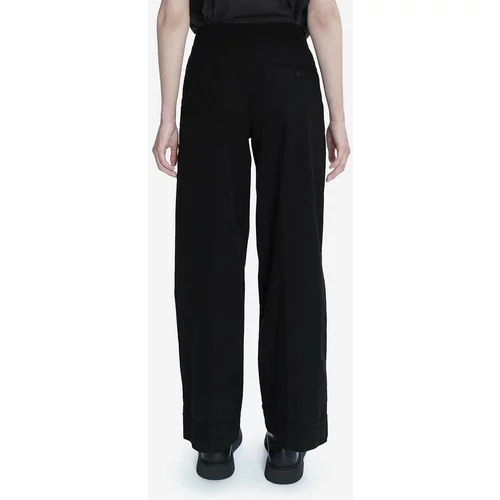 A.P.C. Pamučne hlače Pantalon Euphemia boja: crna, ravni kroj, visoki struk, COFAM-F08427 BLACK