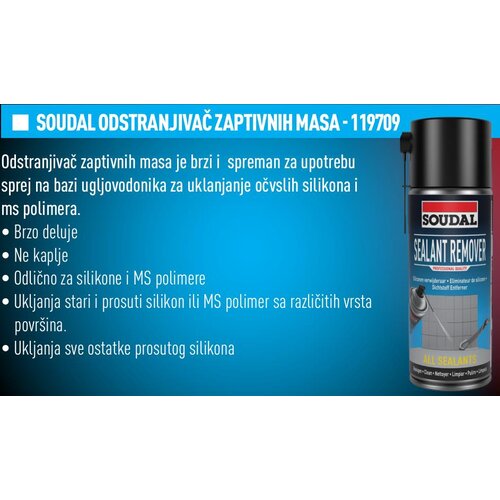 SOUDAL SPREJ SEALANT REMOVER 0.400 Slike