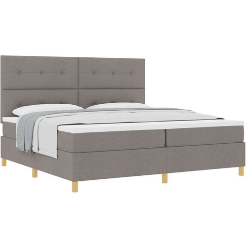 Box Spring krevet s madracem Taupe 200x200 cm Tkanina Slike
