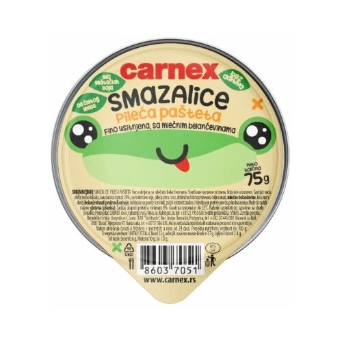 Carnex Pašteta Smazalice pileća 75g Cene