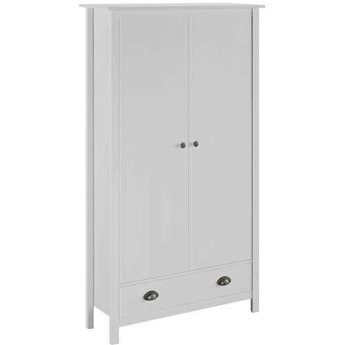  Garderobna omara z 2 vrati Hill bela 89x50x170 cm borovina, (20706024) Slike