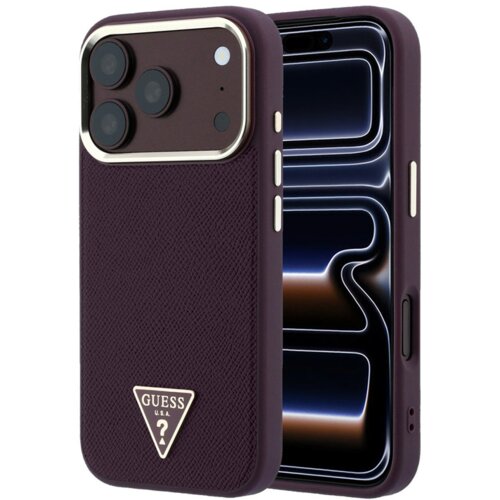 SAS CG MOBILE Maska Guess Grained Triangle Logo MagSafe za iPhone 17 Pro Max/ 18 Pro Max burgundy Cene