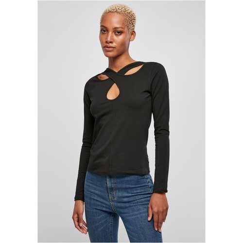 UC Curvy Ladies Crossed Cut Out Longsleeve black Slike