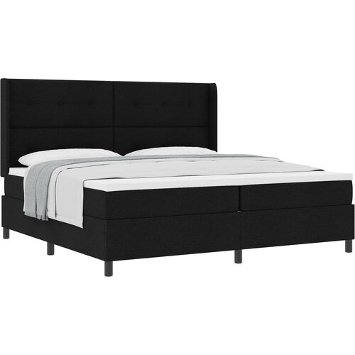 vidaXL Box Spring Krevet s madracem Crna 200x200 cm Tkanina Cene