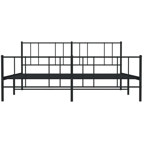 VidaXL Metalni okvir kreveta uzglavlje i podnožje crni 193x203 cm Slike