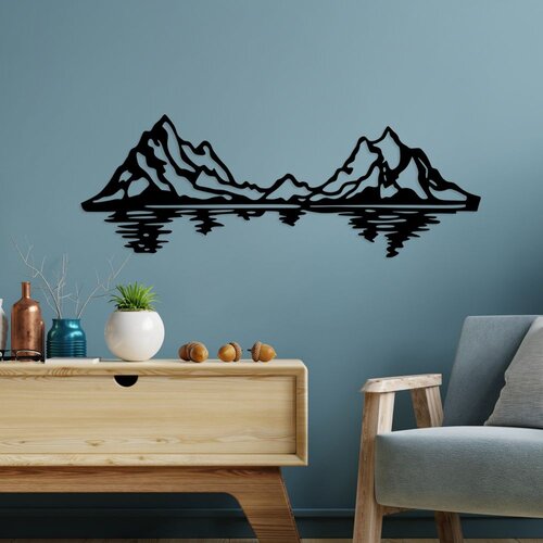 Wallity Zidna dekoracija Planine, 25x72 cm, 1,5 mm, Crna Slike