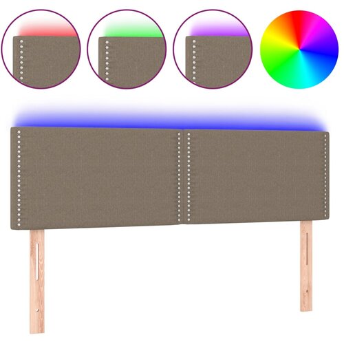 Maison Chic led posteljno vzglavje - vzglavna omarica - nočna omarica taupe 144x5x78/88 cm blago, (21706257) Slike