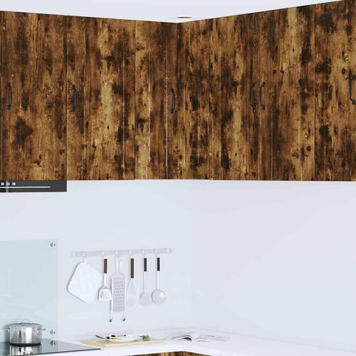 vidaXL Stenska kuhinjska omarica z vrati Dimljeni oreh 57 x 57 x 80 cm Cene