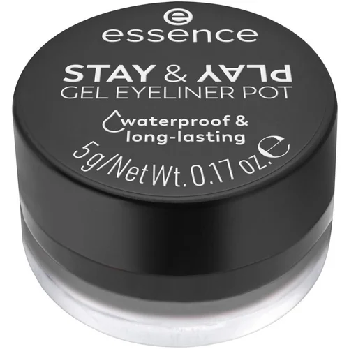 Essence Eyelinerji Eyeliner Gel Pot Stay Play - 01 Black Črna