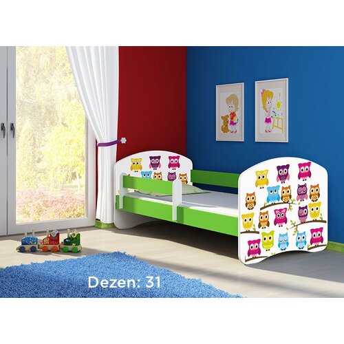 ACMA dečiji krevet II 140x70 + du&amp;scaron;ek 6 cm GREEN31 Slike