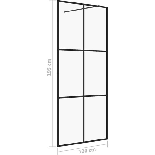 VidaXL pregrada za tu&amp;scaron;iranje s prozirnim staklom ESG 100 x 195 cm crna Slike