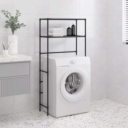 VidaXL Stalak za pohranu na 2 razine crni 69 x 28 x 143 cm željezni Slike