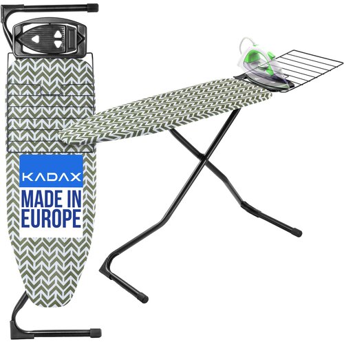 KADAX likalna deska 120x42 cm z držalom za likalnik, široka mizna plošča, zložljiva polica, (5000351462) Cene