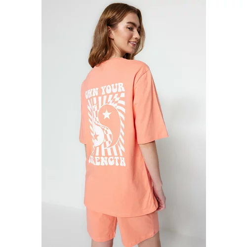 Trendyol Pajama Set - Orange - Graphic