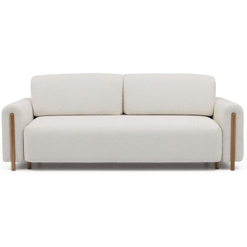 ELTAP Sklopiva/s prostorom za odlaganje sofa od bouclé tkanine boje slonovače 244 cm Arcadova – Cijene
