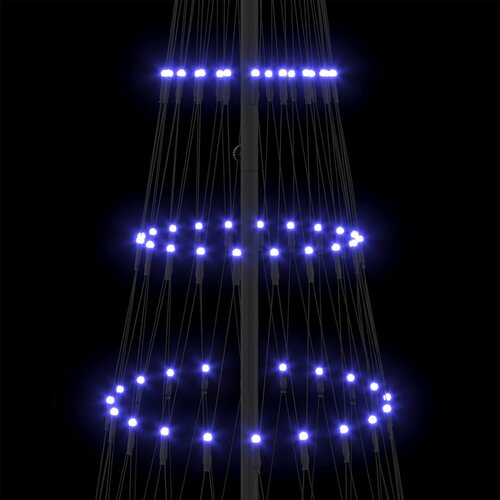  LED božićno drvce s 295 LED svjetlima Plava 250 cm Metal Slike