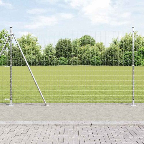  Vanjski Euro Ograda s Betonskom Podlogom 10 x 1,4 m Srebrna Cene