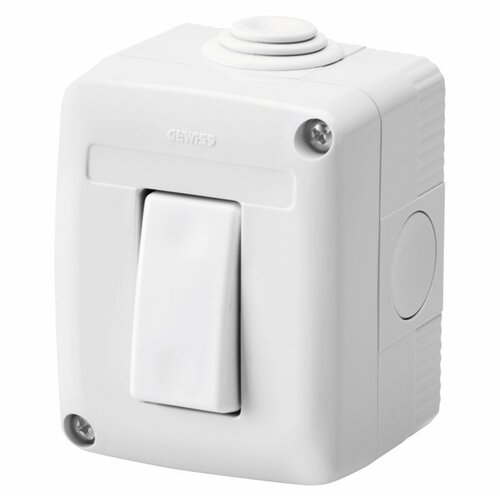 GEWISS system, 2P prekidač  16A, nadgradni, IP40, sivi GW27802 Cene