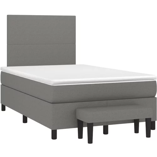vidaXL Box spring postelja z vzmetnico temno rjava 120x190 cm blago, (21112205)