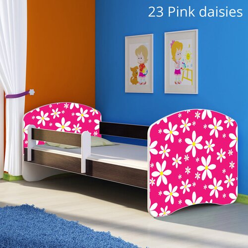  Otro&scaron;ka postelja ACMA z motivom, stranska wenge 160x80 cm 23 Pink Daisy Cene