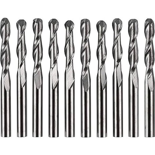 TwoTrees 2 Flute Round Head End Mills - Set of 10, 3.175 mm Slike