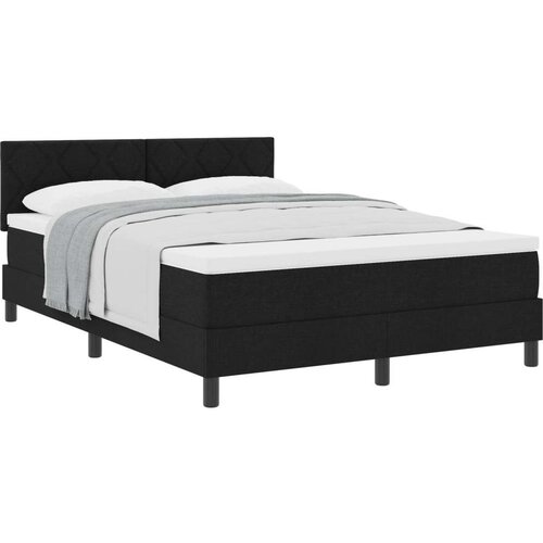  Postelja boxspring z vzmetnico Črna 160 x 200 cm blago, (5000126818) Cene