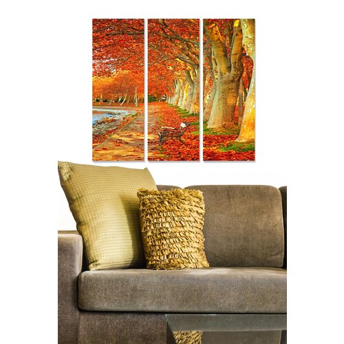 Wallity MDF115771282 multicolor decorative mdf painting (3 pieces) Cene