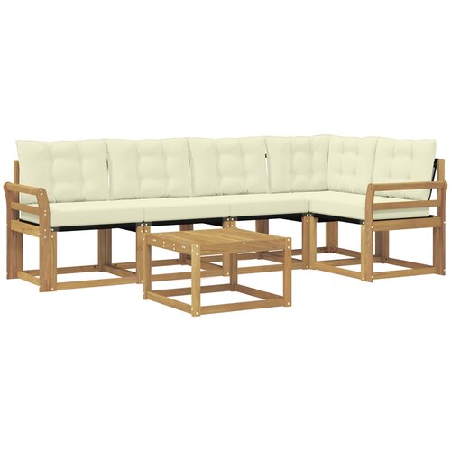  Set vanjskih sofa 6 kom. Bijela i krem Slike