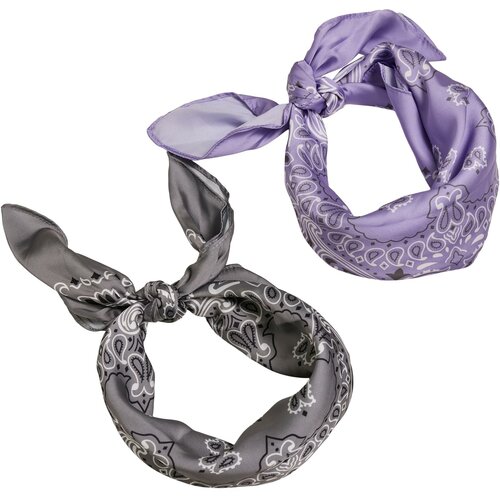 Urban Classics Accessoires Satin scarf 2-pack lavender/asphalt Cene