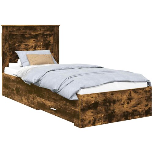 vidaXL Konstrukcija postelje Siv hrast in srebrna 75 x 190 cm, (5000104093) Cene