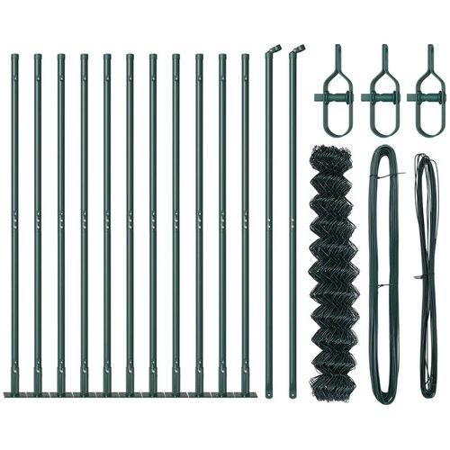  Ograđen lanac s 13 flanged postova 1x25 m Cinkovana čelična Cijene