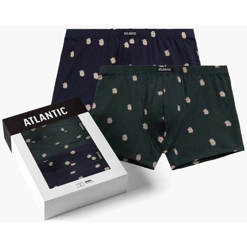 Atlantic 2-PACK Men's Boxers with Crabs - Blue/Grey Slike