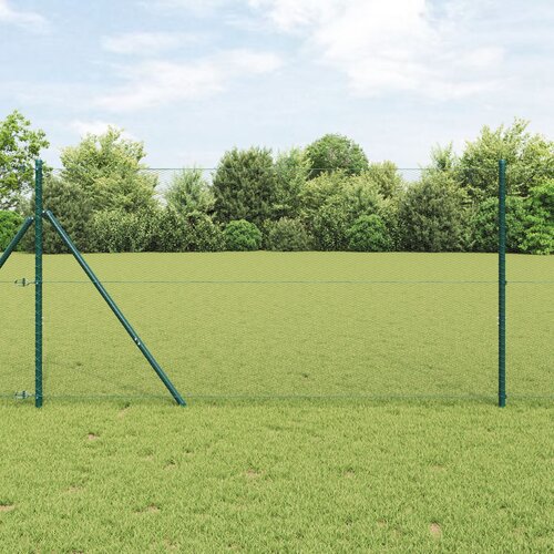 VidaXL heksagonalna ograja zelena 1,2x50 m jeklo, ograjni stebri 13 kosov zelena &amp;Oslash;32 mm 170 cm pocinkano jeklo Slike